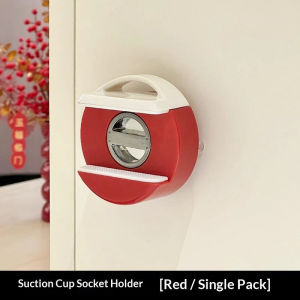 Suction Cup Wall Mount Socket Fixer Punch Free Power Strip Remote Control Holder Self Adhesive Storage Bracket For Home Bedroom
