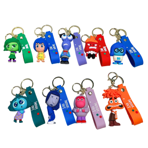 New 3d Cartoon Inside Out 2 Animated Movie Joy Sadness Anger Disgust Figures Intensa Mente Vice Versa Keychain Pendant Doll