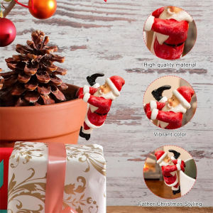 1 PCS Christmas Santa Snowman Flowerpot Hugger Resin Garden Gnome Statue For Holiday Home Patio Lawn Decorations Festive Gift