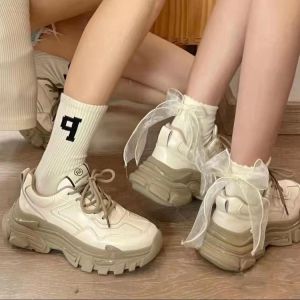 Sepatu Sneakers Kasual Wanita Fashion Korean Style Anti Slip Bertali Women Sport Shoes COD SPT-18