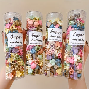 20/30/50 sets of mini hair clips cute plastic flower-shaped hair accessories pure color braids suitable for teenagers cute g