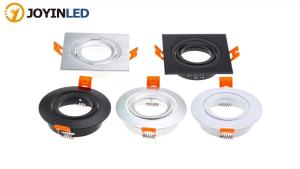 Round Square Recessed Spotlight GU10 MR16 Adjustable Spot Light Fixture LED Downlight Ceiling Spot Light Frame Indoor