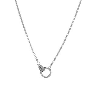 Voage Titanium Steel Necklace for Women with Unique Lock Design Simple Luxury Summer Jewelry Accessory from Japan and South Korea
