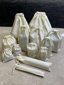 Pure Cotton Vải Bông Dây Rút Túi Lưu Trữ Nhẹ Mềm Túi Bao Bì Chống Bụi Thương Hiệu VWV In Màu Tự Nhiên Có Thể Tùy Chỉnh