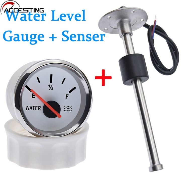52mm Water Level Gauge With Water Level Sensor water Tank Level Indicator With Red Backlight 100