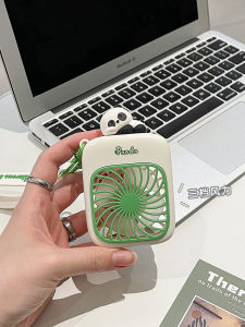 Portable Mini Panda Keychain Fan Handheld Convenient Rechargeable USB Student Fan Compact Size Handy Personal Fan