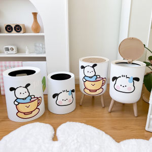 Cute Pachat Dog Home Use Trash Can Double Layer Press round Bedroom Student Dormitory Large Capacity Paper Basket Storage Bucket