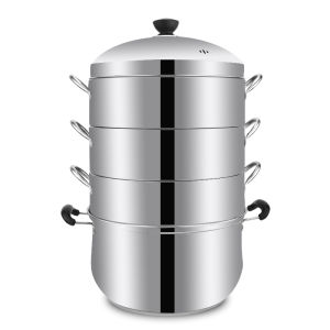 Thickened Stainless Steel Steamer Household Original Flavor Rice Cooker Non-Odor Non-Porous Steamer Three-Layer Multi-Layer Energy-Saving Steamer