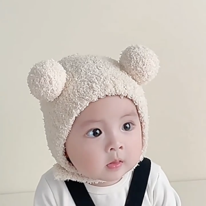 หมวกปิดหูเด็ก หมวกผ้าขนนุ่ม นุ่มสบาย มีกระเป๋าสองข้าง อบอุ่นและกันหนาว หมวกคาดศีรษะนุ่มนิ่ม น่ารัก มีกระเป๋าสองข้าง สำหรับเด็กชายและเด็กหญิง
