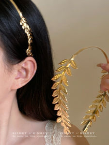 Băng Đô Vàng Thanh Lịch Sang Trọng Thanh Lịch Thời Trang Phong Cách Pháp Hoa Cỏ Treo Trang Trí Tóc Cao Cấp