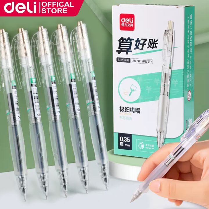 Deli Press ballpen Quick-drying Financial Gel Pen Full Needle Tube  EG130-BK 1Pc Lazada PH