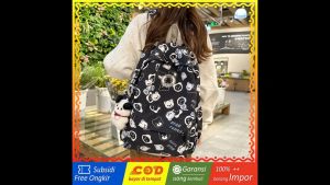 WYK172 Tas Ransel Wanita Korea Sekolah Kuliah Corak Bear Backpack School Impor TKM