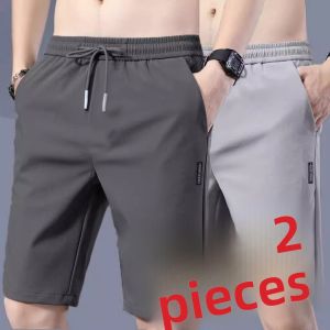 Ice Silk Cool Feeling Work Shorts Mens Summer Thin Quick Dry Breathable Loose Casual Five-Quarter Pants Youth Active Style