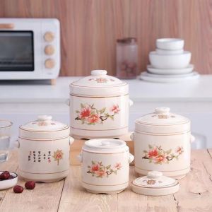 Double-lid Ceramic Steam Pot for Multiple Uses
