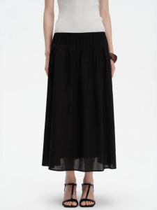 Eastern Light | Double Color Flower Yarn French Pleated A-Line Skirt