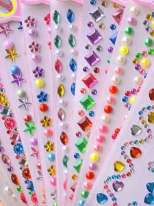 Childrens DIY Diamond Sticker Decals Cartoon Crystal Gem Mobile Phone Decoration Adhesive Stage Craft Toy for Kids