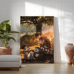 Bandai | Japanese Adventure Anime A-Attack On T-Titan Art Canvas Painting Dark Fantasy Comic Art Poster Boys Room Anime Lover Home Decor