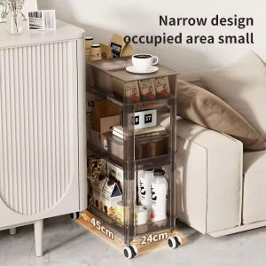 มัลติฟังก์ชั่น รถเข็นพลาสติก ชั้นเก็บของ อเนกประสงค์ ห้องครัวห้องน้ําเคลื่อนที่ รถเข็นอเนกประสงค์พร้อมชั้นวางล้อ