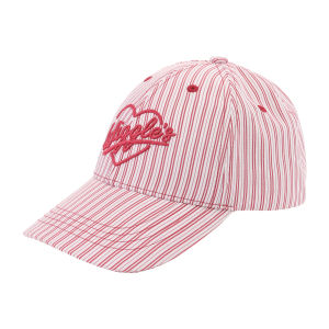 Wiggle Wiggle | Cheerful Striped Color-blocking Heart Embroidery Baseball Cap