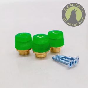 SEMPATI Kaki Tebok Oval Isi 3 Plus Topi Alumunium Fullset Gold Kaki Tebok Sangkar Kandang Burung Lovebird Murai Kenari Kacer Pleci Branjangan