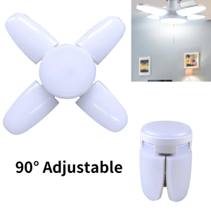E27 Foldable Fan Shape LED Bulb Lamp 220V 110V 40 LEDs Light Bulbs For Home Ceiling Lamp Warehouse Garage White Light 6500