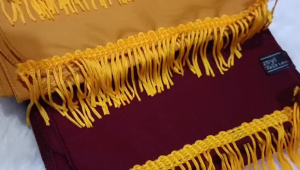 Cileunyi Collection Sampur Tari Gandrung Sharaba Jumbo L ±215 x 35 Cm Bahan Wolfis Tebal Panjang / Selendang Bali Kebaya Muslimah Selempang Gombyok Rumbai Renda Omyok / Sampur Tari Remo TK SD SMP SMA