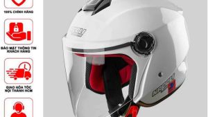 NÓN BẢO HIỂM 3/4 có kính NAPOLI N039A lót nâu