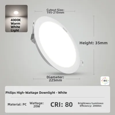 Philips | Slim Recessed Living Room Ceiling Light 20W