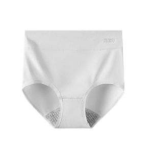 High-Waist Thickened Pure Cotton Womens Underwear with Built-In Pads Breathable Absorbent for Menstrual Leakage Postpartum Incontinence