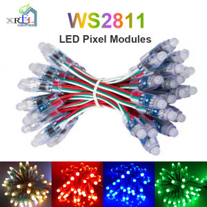 50pcs Addressable 12mm WS2811 Full Color LED pixel module 2811 IC DC5V string IP68 rated RGB Digital christmas Light