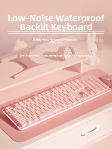 Langtu | Quiet Mechanical Feel Keyboard Mouse Set for Women Office Use