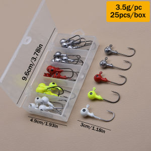 Mr.Lurion 25/40pcs a Box 1g 2g 3.5g 4g 5g 6g 7g 8g Round Head Fishing Rigging Jigging Head Hooks for Soft Lure Worm Fish Baits