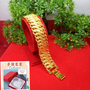 GELANG TANGAN KALANGAN MEWAH FREE KOTAK TITANIUM ASLI LAPIS EMAS 24K TREND 2023