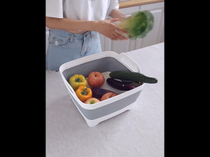 กะละมังพับได้ อ่างล้างจานพับได้พร้อมที่จับแบบพกพาอ่างล้างจาน 9 ลิตรพร้อมปลั๊กระบายน้ำประหยัดพื้นที่อ่างล้างจานพับได้อ่างล้างจาน หนาทนทานสํ ล้างผัก ล้างจาน ซักฟอก ตั้งแคมป์