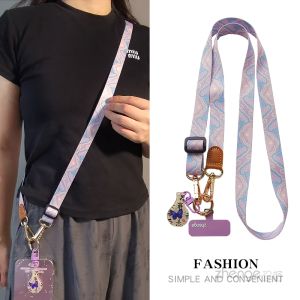 สร้อยคอโทรศัพท์ผูกปมเมฆชาติพันธุ์จีนสำหรับผู้หญิง สร้อยคอแบบสะพายข้างปรับได้ไม่รัดคอ เครื่องประดับโทรศัพท์มือถือแบบสะพายข้าง