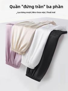 MiiOW | Quần short ngủ ren viền mỏng mùa hè MiiOW Cat Lady Quần áo mặc nhà bằng lụa băng rộng rãi có thể mặc ngoài trời