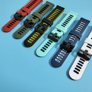 Zionia 20mm 22mm Double Colors Skin-friendly Silicone Watch Strap for Amazfit GTR GTS 4 3 2 2E Mini 47mm 42mm Limited Bip 6 5 Unity U Pro S Lite Neo Active Max Cheetah Square Round Stratos + Balance Pace 2S COROS APEX 46mm Smart Sprot Watch Accessories