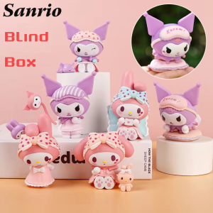 1Pcs Sanrio Blind Box Kuromi Pajama Party Kawaii Model Mystery Box Gift Cartoon Decoration Childrens Toys
