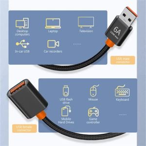 Cáp Nối Dài USB 3.0/2.0 NNBILI 6A Cho Laptop PC TV Xbox One SSD - Cáp USB Bện Tốc Độ Cao Cáp Nối Dài Mini