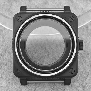 NH35 Case Square Pilot Watch Case Sapphire Crystal Glass Compatible with NH35 NH36/38/70 Movement High-Quality Watch Part