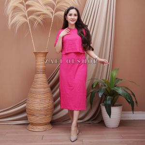 Zafi Olshop | Yoonah Set | One Set Skirt | Setelan Wanita Rok Belah Samping | terbaru Korean style