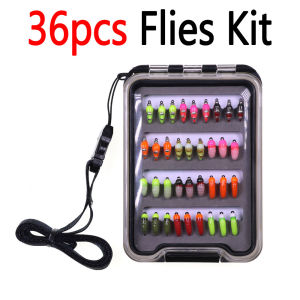 36PCS Flies Kit #12 Fast Sinking Brass Bead Head Epoxy Scud Bug Worm Nymph Fly Ice Fishing Lures Trout Grayling Fishing Lure