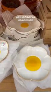 Siêu Sale - Bộ Bát Đĩa Gốm Sứ Decor Bát Ăn Cơm Bát Ăn Chè Chén Dĩa Dễ Thương Bộ Hoa Trứng Cute Đáng Yêu Xinh Yêu...