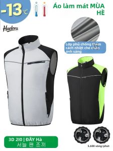 Làm Mát Mùa Hè Áo Vest Dành Cho Các Cặp Đôi Thoáng Khí Áo Đá Chịu Nhiệt Quạt Điều Hòa Không Tay Bảo Hộ Lao Động Polyester