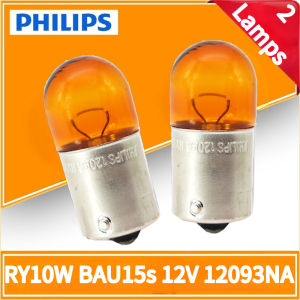 Philips | Philips 2 Lamps RY10W 12V 10W BAU15s Amber Color Standard Turn Signal Lamps Standard Indlcator 12093NA