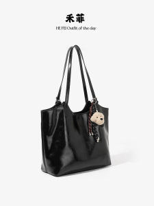 New 2025 Large Capacity Tote Bag for College Students Class Laptop Womens Bag Korean Style Single Shoulder Handbag Soft Leather