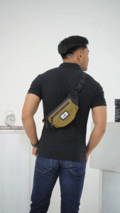Vitlexs Waistbag Slingbag Waterproof Tas Pinggang Selempang Ringan Anti Air Pria Bahan Canvas