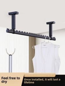 Clothing Rod Balcony Top Mounted Fixed Air Clothes Single Pole Aluminum Alloy Clothesline Pole Sunshine Room Clothesline Pole For Home