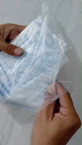 ซองยา Rx เขียนได้สีฟ้า ขนาดมาตรฐาน (100 ซอง/แพ็ค)