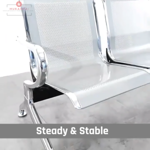 Hospital PU Leather OR Coating Cold Steel Clinic Public Waiting Chair - 3-Seater / 4-Seater / 5-Seater